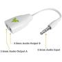 Avantree TR302 Two Way 3.5mm Dual Headphone Jack Splitter, AUX Stereo Earphone Earbuds Y Audio Split Adapter Cable, Compatible with iPhone, iPad, Samsung Phones and Tablets - White
