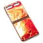 Phone Case Ultra-Thin Back Cover Tempered Glass Shell Electroplated PC Protector Fit for Samsung Galaxy Z Flip Phone Accessories (Agate red)