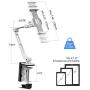 Suptek Aluminum Tablet Desk Mount Stand 360° Flexible Cell Phone Holder for iPad, iPhone, Samsung, Asus and More 4.7-11 inch Devices, Good for Bed, Kitchen, Office (YF208BW)