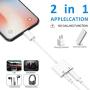 for iPhone Headphone Adapter Dongle Charger Jack AUX Audio 3.5 mm with iPhone 7/7Plus/8/8Plus/X/XS/XR/10/XS 11 MAX Accessory Compatible All iOS Systems