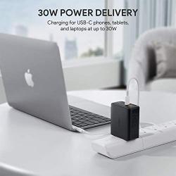 USB C Charger AUKEY 36W 2-Port Foldable Fast Charger with 30W Power Delivery 3.0 & Dynamic Detect Type C Wall Charger for iPhone 11 Pro Max SE, Galaxy S10, Pixel 4XL, MacBook, iPad, Airpods Pro Switch