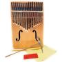Kalimba Thumb Piano 17-Key, Solid Mahogany Base and Spruce Soundboard, Unique Violin-style sound-hole design, Tuning Hammer, Halley