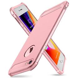 SUPBEC iPhone 7/8 Case with Card Holder and [ Screen Protector Tempered Glass x2Pack] Protective Ultra-Thin-Slim Cover with Silicone TPU Shockproof Rubber Wallet Case for iPhone7 / iPhone8-Rose Gold