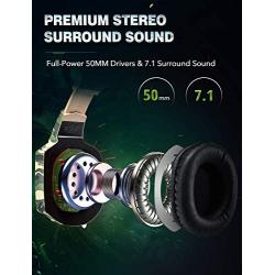 RUNMUS Gaming Headset for PS4, Xbox One, PC Headset w/Surround Sound, Noise Canceling Over Ear Headphones with Mic & LED Light, Compatible with PS4, Xbox One, Nintendo Switch, PC, PS3, Mac, Laptop