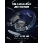 PeohZarr On-Ear Headphones New Version with Microphone, Lightweight Folding Stereo Bass Headphones with 1.5M Tangle Free Cord, Portable Wired Headphones for Smartphone Laptop Computer MP3/4-Blue