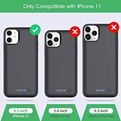voo Battery Case for iPhone 11, Upgraded 6800mAh Extended Rechargeable Charging Case Protective Portable Battery Pack for iPhone 11 External Charging Cover 6.1 inch Smart Case - Black