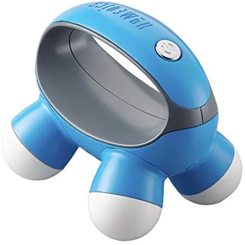 HoMedics, Quatro Mini Hand-Held Massager with Hand Grip, Battery Operated Vibration Massage, 4 Massage Nodes, Powered by 2 AAA Batteries (Included), Available in 3 Colors (Pink, Blue, or Teal)