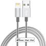 iPhone Lightning Cable Apple MFi Certified IDiSON 4Pack(10ft 6ft 6ft 3ft) Braided Nylon Fast Charger Cable Compatible iPhone 11 Pro Max XS XR 8 Plus 7 Plus 6s 5s 5c Air iPad Mini iPod (Gray White)