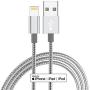 iPhone Charger Lightning Cable Apple MFi Certified IDiSON 4Pack(6ft 6ft 3ft 3ft) Braided Nylon Fast Charger Cable Compatible iPhone 11 Pro X XR XS MAX 8 Plus 7 6s 5s 5c Air iPad Mini iPod (Gray white)