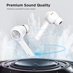 Wireless Earbuds, Letsfit Bluetooth 5.0 Headphones TWS Stereo Touch Control Earbuds with Charging Case, IPX5 Waterproof in-Ear Sport Earphones with Mic for Running Gym Workout White