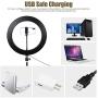 LED Ring Light with Tripod Stand, 12 inch Dimmable Live Light Kit, 3 Color Modes and 10 Brightness, USB Powered, Heighten Hose, Desktop Stand, Phone Holder for Live Streaming, Video Shooting, Camera