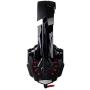 Gaming Headset Compatible PS4 New PC Mac, AFUNTA Over-Ear Headphones with Microphone Noise Isolating Deep Bass Surround with LED Lights - Black + Red