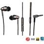 1MORE Quad Driver in-Ear Earphones Hi-Res High Fidelity Headphones Warm Bass, Spacious Reproduction, High Resolution, Mic in-Line Remote Smartphones/PC/Tablet - Silver/Gray