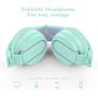 Elecder i36 Kids Headphones Children Girls Boys Teens Foldable Adjustable On Ear Headphones 3.5mm Jack Compatible iPad Cellphones Computer Kindle MP3/4 Airplane School Tablet Green/Purple