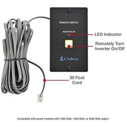 Cobra CPI-A20 Power Inverter Remote Control Wall Plate Switch - 20 Foot wiring, High Power Capacity Models Compatible