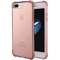 for iPhone 7 Plus Case, for iPhone 8 Plus Case, Matone Crystal Clear Shock Absorption Technology Bumper Soft TPU Cover Case for iPhone 7 Plus (2016)/iPhone 8 Plus (2017) - Clear Pink