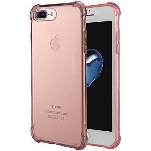 for iPhone 7 Plus Case, for iPhone 8 Plus Case, Matone Crystal Clear Shock Absorption Technology Bumper Soft TPU Cover Case for iPhone 7 Plus (2016)/iPhone 8 Plus (2017) - Clear Pink