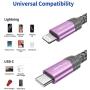 USB C to Lightning Cable 6ft, JSAUX [Apple MFi Certified] Support Power Delivery Fast Charging iPhone USB-C Charger Compatible with iPhone 11/11 Pro/11 Pro Max/X/XS/XR/XS Max/8/8 Plus(Purple)
