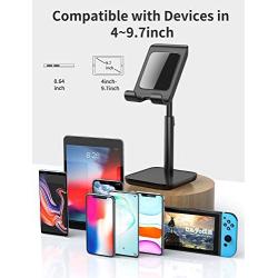 Cell Phone Stand [ Upgraded Height and Angle Adjustable ], YIKA Desk Phone Holder, Cradle [ Thick Case Friendly ], Compatible with All Mobile Phones/Kindle/Tablet/iPhone/Switch (4-9.7in)