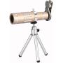 Fosa Cell Phone Camera Lens Kit Universal 18X Optical Zoom Telephoto Telescope Lens with Tripod(Gold)