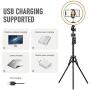 10.2" LED Selfie Ring Light with Tripod Stand & Phone Holder for Live Streaming & YouTube Video, Dimmable Makeup Ring Light for Photography, Shooting with 10 Brightness Level & 3 Light Modes