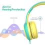 gorsun Kids Headphones with Limited Volume, Children Headphone Over Ear, Kids Headphones for Boys and Girls, Wired Headset for Children-Green