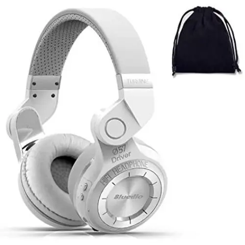 Bluedio V5.0 Bluetooth Headphones Over Ear, Wireless Bluetooth On-Ear Stereo Earphones Noise Cancelling, Soft Memory-Protein Earmuffs, w/Mic (White T-2) Bluedio V5.0 Bluetooth Headphones Over Ear, Wireless Bluetooth On-Ear Stereo Earphones Noise Cancelling, Soft Memory-Protein Earmuffs, w/Mic (White T-2)