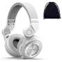 Bluedio V5.0 Bluetooth Headphones Over Ear, Wireless Bluetooth On-Ear Stereo Earphones Noise Cancelling, Soft Memory-Protein Earmuffs, w/Mic (White T-2)