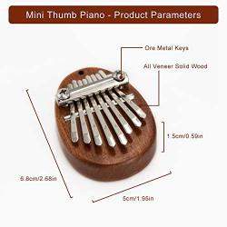 FOVERN1 Mini Kalimba, 8 Keys Thumb Piano Marimbas Finger Piano African Finger Percussion Keyboard Musical Instrument for Kids and Adults Beginners