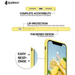 SURPHY Silicone Case Compatible with iPhone 11 Case 6.1 inch, Liquid Silicone Full Body Thickening Design Phone Case (with Microfiber Lining) for iPhone 11 6.1 2019, Yellow