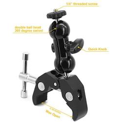 2Pack Camera Clamp Mount Monitor Mount Bracket Double Ballhead Ball Arm with Super Clamp for Ronin M Ronin MX Freefly MOVI