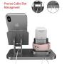 Fingic 3 in 1 Charging Station for Apple Watch, Airpods Charger Stand for Apple Watch Charging Stand for AirPods/iWatch Series 4/3/2/1 and iPhone 11/11 Pro Max/X/XS/XR/Xs Max/8/8 Plus/iPad, Space Gray