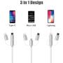 ZFKJERS 3 in 1 Phone to HDMI Cable, Mirroring Cellphone Screen to TV/Projector/Monitor Adapter, 1080P Resolution for iOS and Android Devices (Silver)
