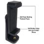 DaVoice Tripod Phone Mount Adapter, 360 Rotating Holder, Compatible with iPhone Smartphone Camera Stand, Universal Cell Phone Attachment Clip Clamp