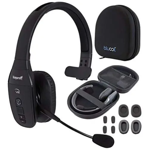 BlueParrott B450-XT Noise Canceling Bluetooth Headset with Push-to-Talk Button for Android and iOS Bundle with Blucoil Headphones Carrying Case, and Replacement Ear Pads BlueParrott B450-XT Noise Canceling Bluetooth Headset with Push-to-Talk Button for Android and iOS Bundle with Blucoil Headphones Carrying Case, and Replacement Ear Pads