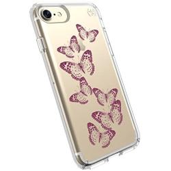 Speck Products 79991-5947 Presidio Clear + Print Cell Phone Case for iPhone 7 - Butterflies Rose Gold/Clear