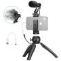 Neewer Smartphone Video Rig Kit Filmmaker Mini Tripod with CM14 Shotgun Microphone, Headphone Converter Adapter, Metal Phone Clip Compatible with iPhone11/11 Pro/11 Pro Max/XS/XR, Samsung Galaxy, etc