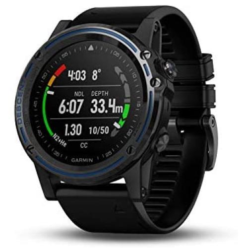 Garmin Descent Mk1, Watch-Sized Dive Computer with Surface GPS, Includes Fitness Features, Gray Sapphire with Black Band, 1.2"