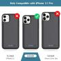 QTshine Battery Case for iPhone 11 Pro, [6800mAh] Protective Portable Charging Case Rechargeable Extended Battery Pack Charger Case for Apple iPhone 11 Pro(5.8 inch) Backup Power Bank Cover - Black
