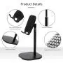 Adjustable Tablet Cell Phone Stand for Desk Fully Foldable Angle Height Adjustable Stable Desktop Phone Holder Cradle Dock Compatible with iPhone Samsung, iPad, Up to 10 Inch Screen