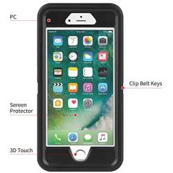 iPhone 6/6S Case Shockproof High Impact Tough Rubber Rugged Hybrid Case Silicone Triple Protective Anti-Shock Shatter-Resistant Phone Case for iPhone 6/6S 4.7"(Black)