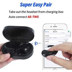 Wireless Bluetooth Earbuds 5.0 with Charging Case and Mic for iPhone Android Cell Phones Headset IPX5 Waterproof Earphones in Ear TWS Deep Bass Stereo Headphones for Sports-Black