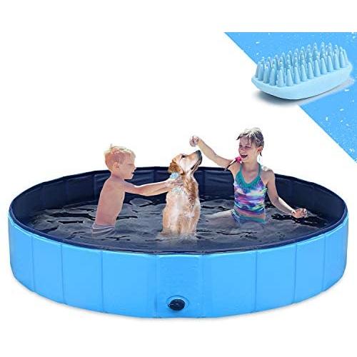 GoStock Dog Pool for Large Dogs, Folding Kiddie Pool, Pet Pools for Dogs, Collapsible Pool for Dogs