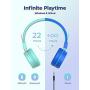iClever 2pack Kids Bluetooth Headphones - Headphones for Kids with MIC, Volume Control Adjustable Headband, Foldable - Childrens Headphones on Ear for iPad Tablet Airplane School, Green/Blue