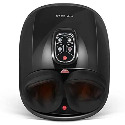 FIT KING Shiatsu Foot Massager Machine with Heat Deep Kneading Foot Reflexology Massager for Foot Relaxation & Pain Relief FT-001F