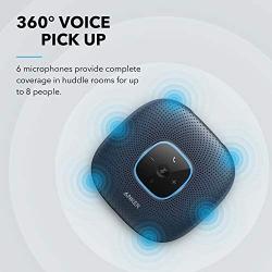 Anker PowerConf Bluetooth Speakerphone with 6 Microphones, Enhanced Voice Pickup, 24 Hour Call Time, Bluetooth 5, USB C Connection, Compatible with Leading Platforms, PowerIQ Technology-Blue