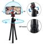 Phone Tripod LINKCOOL 360 Degree Rotation Flexible Octopus Travel Tripod for iPhone/Smartphone/Ipad/DSLR/Sports Action Camera with Bluetooth Wireless Remote Shutter - Black