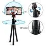 Phone Tripod LINKCOOL 360 Degree Rotation Flexible Octopus Travel Tripod for iPhone/Smartphone/Ipad/DSLR/Sports Action Camera with Bluetooth Wireless Remote Shutter - Black