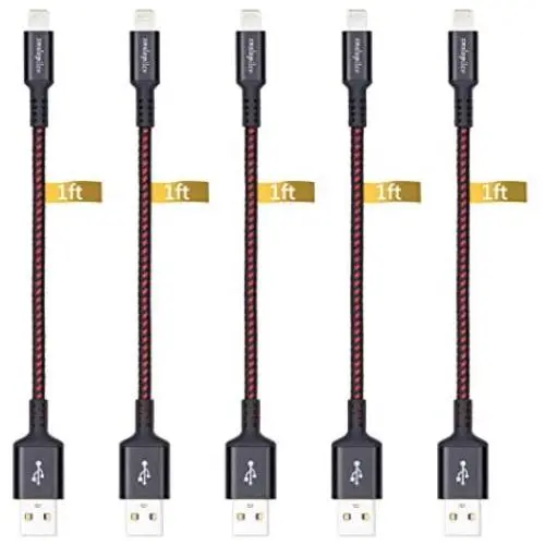 iPhone Charger 1 ft (5 Pack) Cable,Short Nylon Braided USB Fast Charging&Syncing Cable Cord Connector for iPhone 11/11Pro/11Max/ X/XS/XR/XS Max/8/7/6/5S/SE iPhone Charger 1 ft (5 Pack) Cable,Short Nylon Braided USB Fast Charging&Syncing Cable Cord Connector for iPhone 11/11Pro/11Max/ X/XS/XR/XS Max/8/7/6/5S/SE