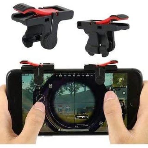 Techpitara Gaming Trigger Fire Button Gaming L1R1 Shooter Controller PUBG Red Black for Smartphones
